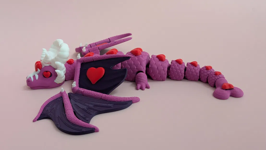 Rồng Elder Valentine – Mô hình rồng articulated phủ tim - Image 6