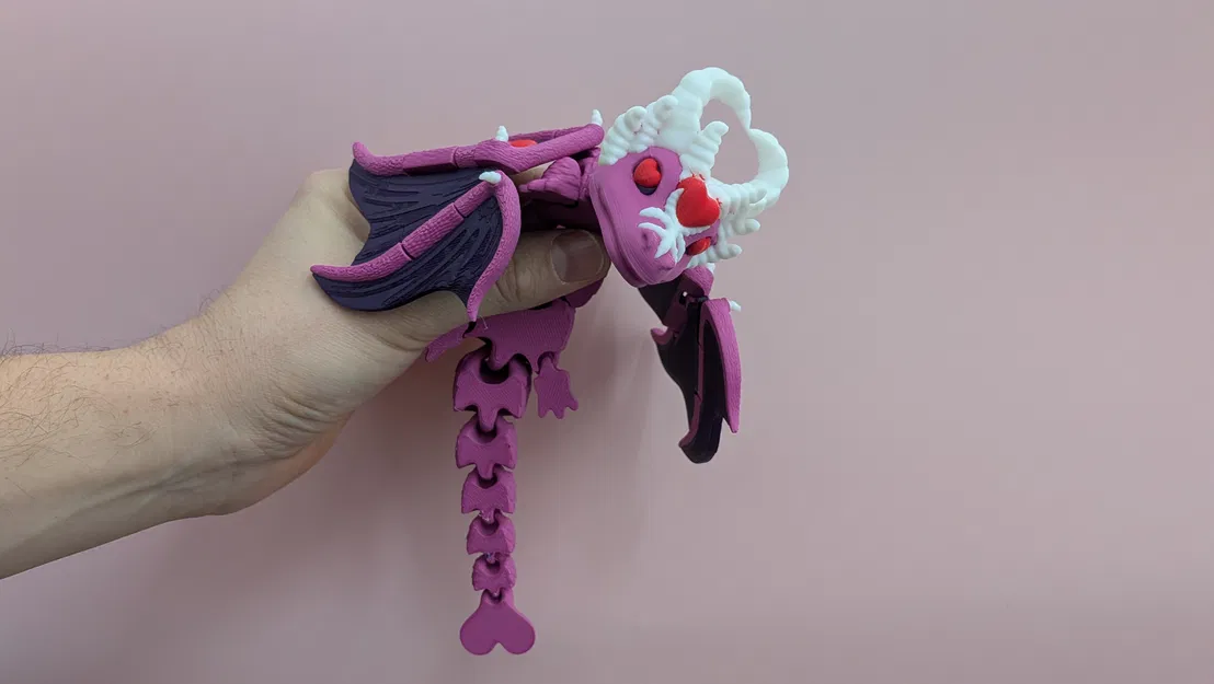 Rồng Elder Valentine – Mô hình rồng articulated phủ tim - Image 7