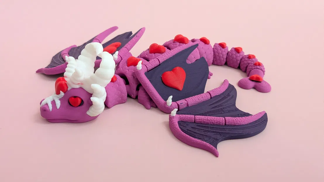 Rồng Elder Valentine – Mô hình rồng articulated phủ tim - Image 9