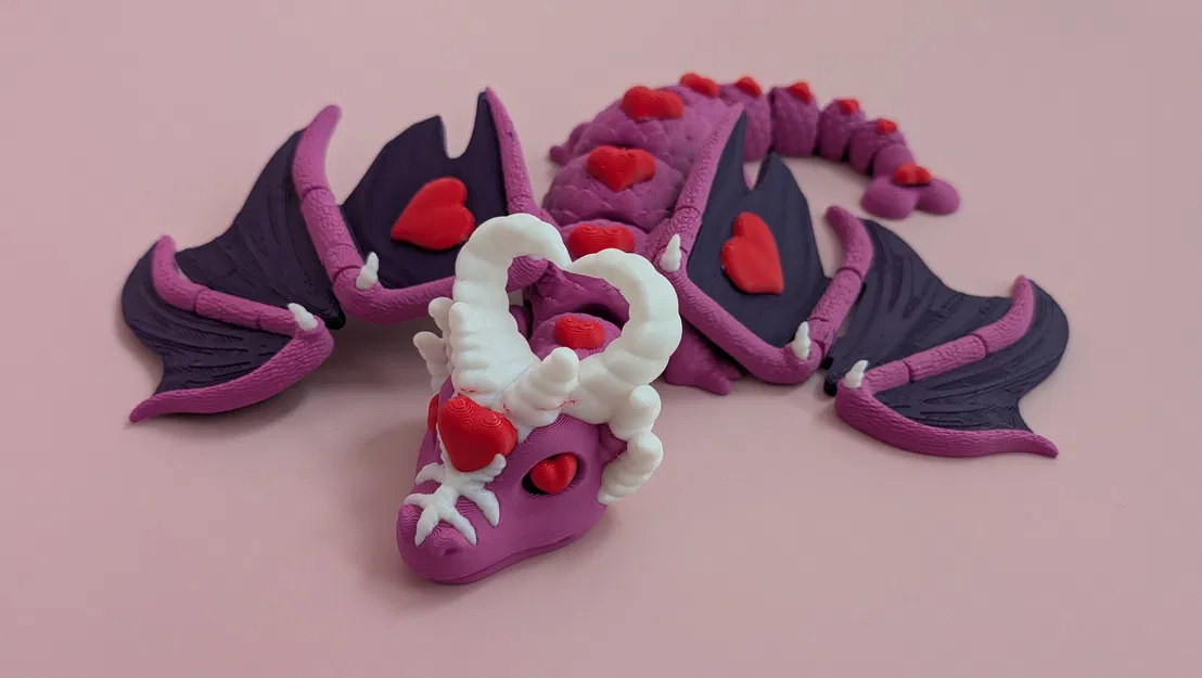 Rồng Elder Valentine – Mô hình rồng articulated phủ tim - Image 10