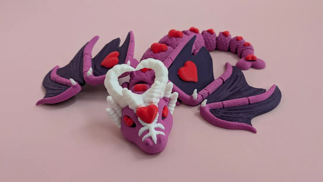 Rồng Elder Valentine – Mô hình rồng articulated phủ tim - Image 11