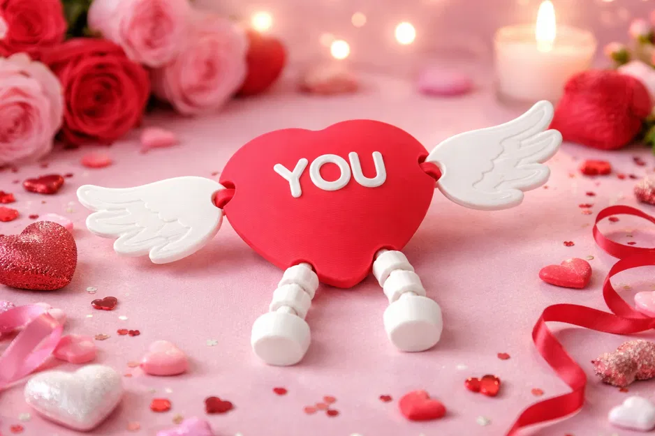 Mô hình trái tim khớp nối có cánh – Flexi Romantic Toy - Image 1