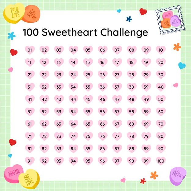 Thử thách 100 Trái Tim Ngọt Ngào + PDF – Trò chơi Valentine - Image 3