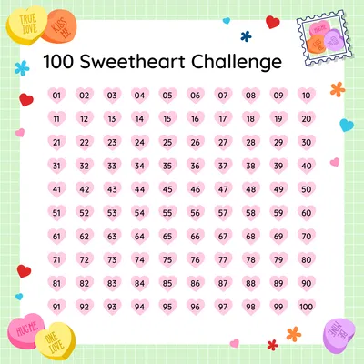 Thử thách 100 Trái Tim Ngọt Ngào + PDF – Trò chơi Valentine