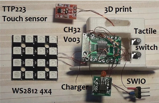 CH32V003 Matchbox Clock – Đồng hồ nhị phân cỡ hộp diêm cảm ứng - Image 4