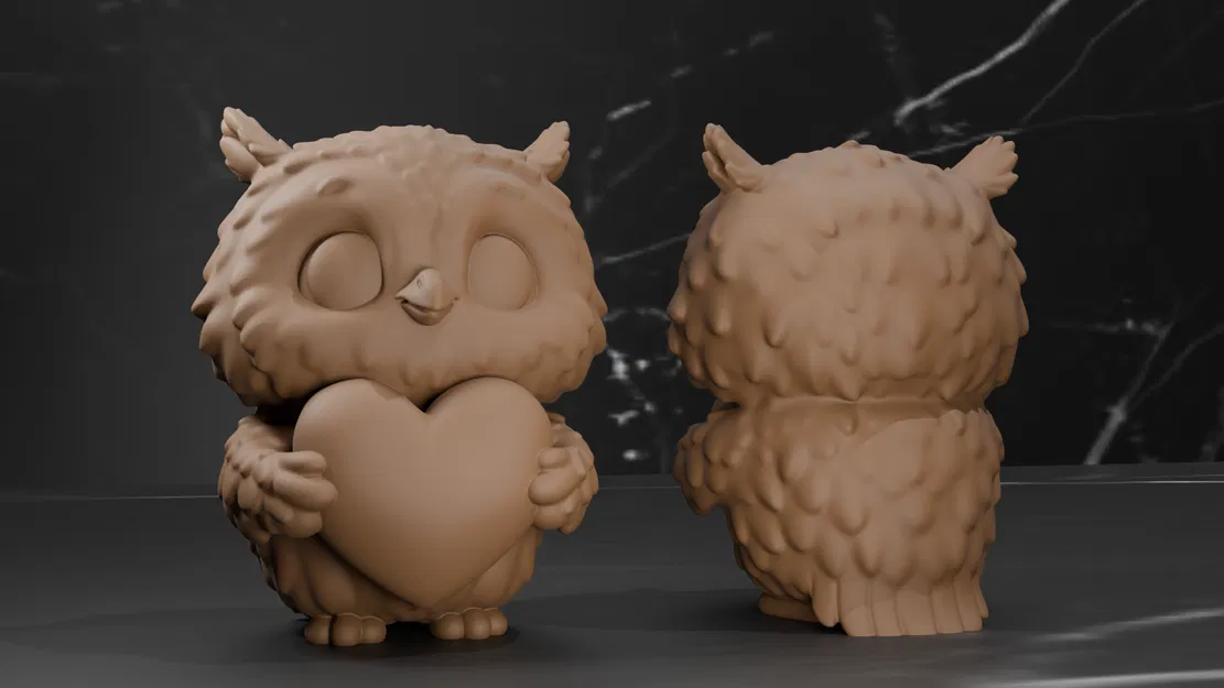 Ngày Valentine - Cú dễ thương ôm trái tim - Image 1