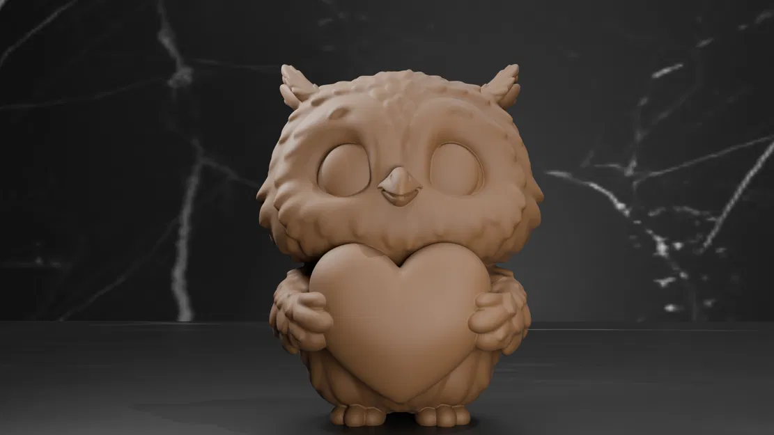 Ngày Valentine - Cú dễ thương ôm trái tim - Image 2