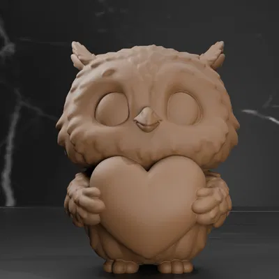 Ngày Valentine - Cú dễ thương ôm trái tim