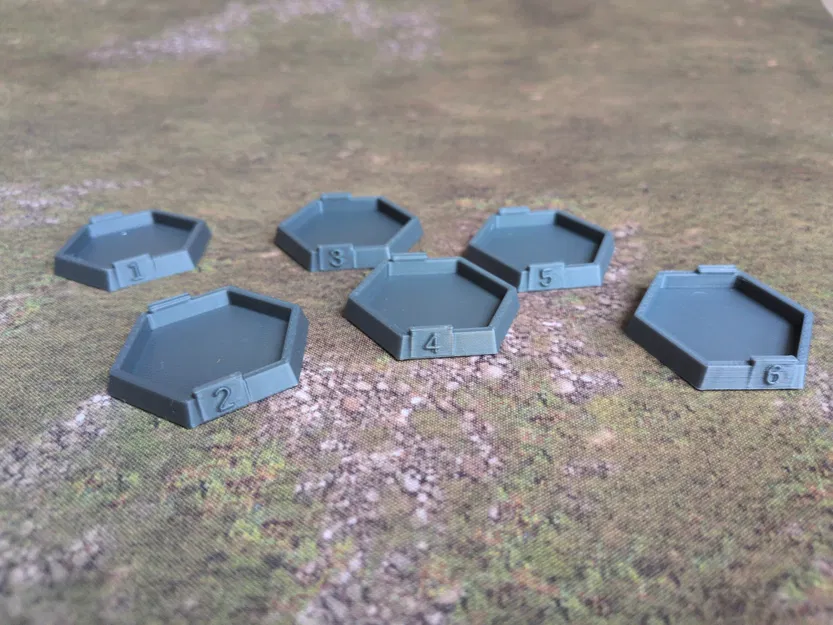 Đế lục giác đánh số cho Battletech (Battletech numbered hex stand) - Image 1