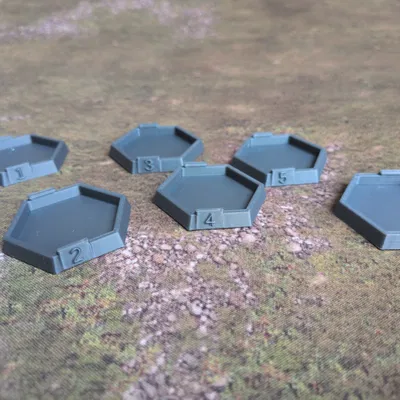 Đế lục giác đánh số cho Battletech (Battletech numbered hex stand)