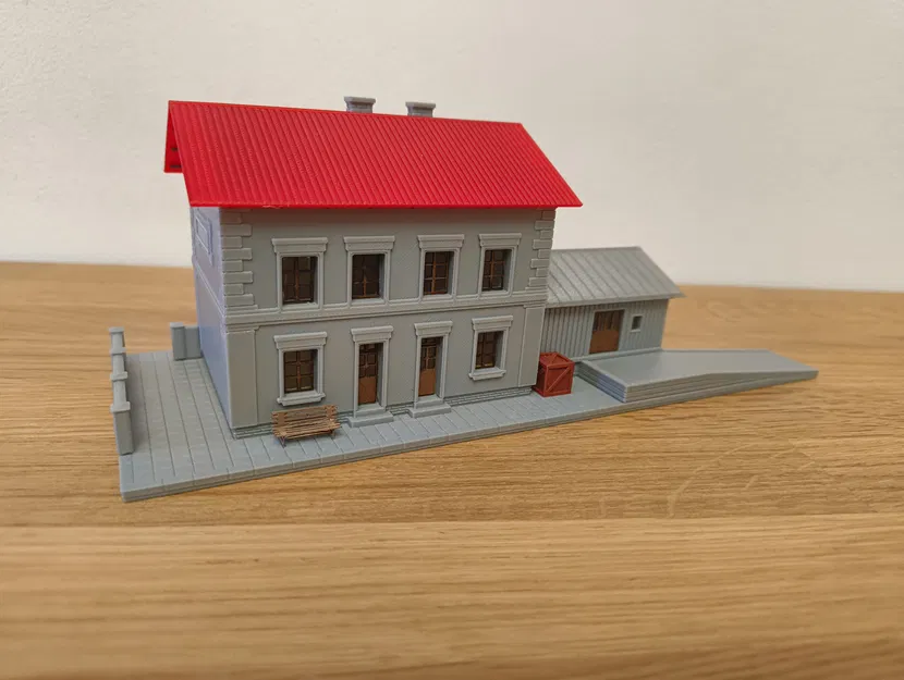 Nhà ga kèm ramp bốc xếp 1:120 (TT)/railway station - Image 1