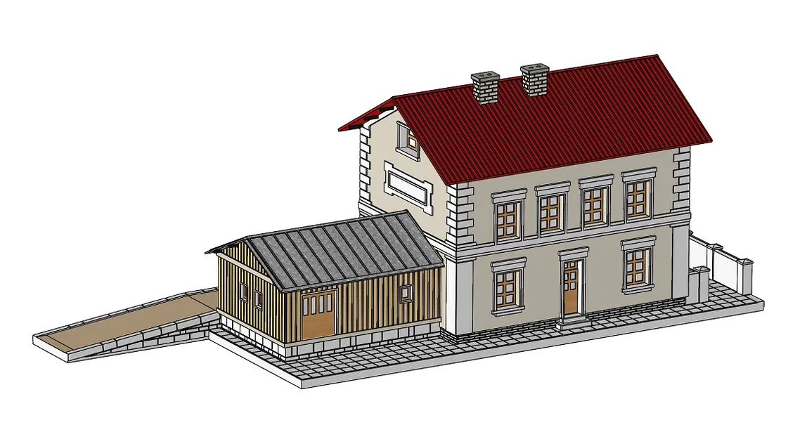 Nhà ga kèm ramp bốc xếp 1:120 (TT)/railway station - Image 3