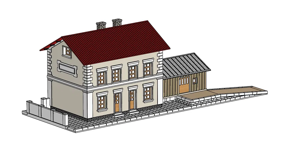 Nhà ga kèm ramp bốc xếp 1:120 (TT)/railway station - Image 4