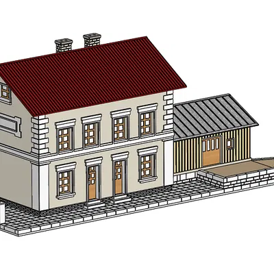 Nhà ga kèm ramp bốc xếp 1:120 (TT)/railway station