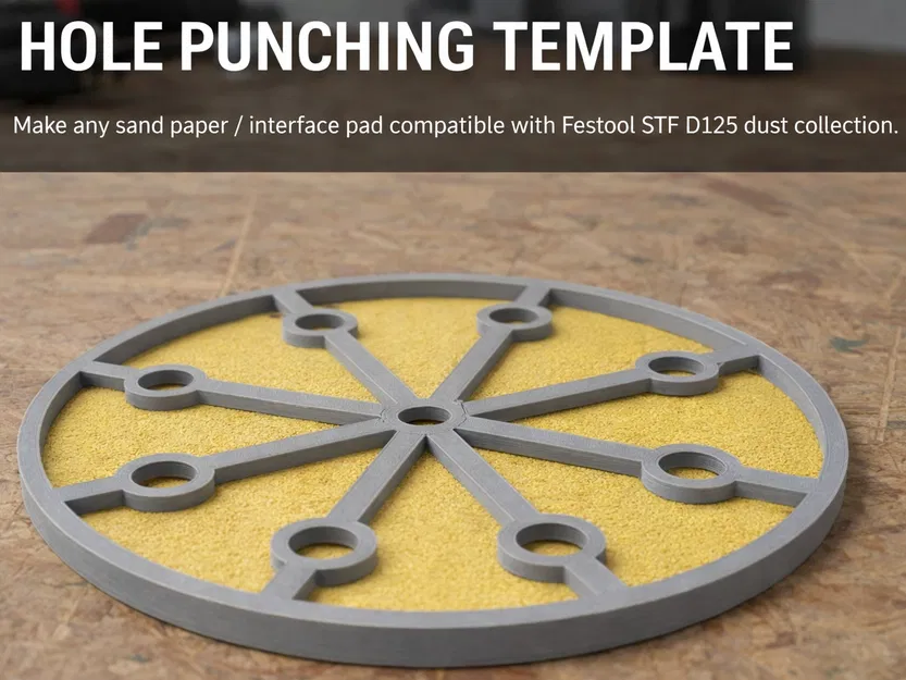 Jig đục lỗ giấy nhám Festool STF D125mm (125mm) tương thích hút bụi - Image 1