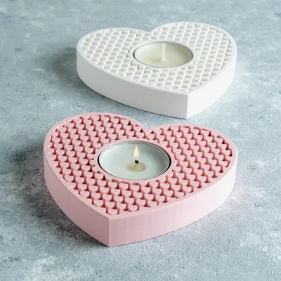 Giá Đỡ Nến Tealight Lưới Trái Tim (Heart Grid Candle Holder)