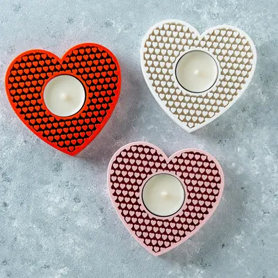 Giá Đỡ Nến Tealight Lưới Trái Tim (Heart Grid Candle Holder)