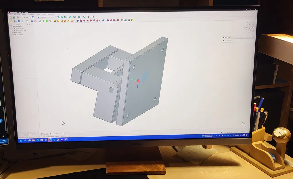 Giá đỡ màn hình Vesa 70x70 cho chân gỗ custom - Image 2