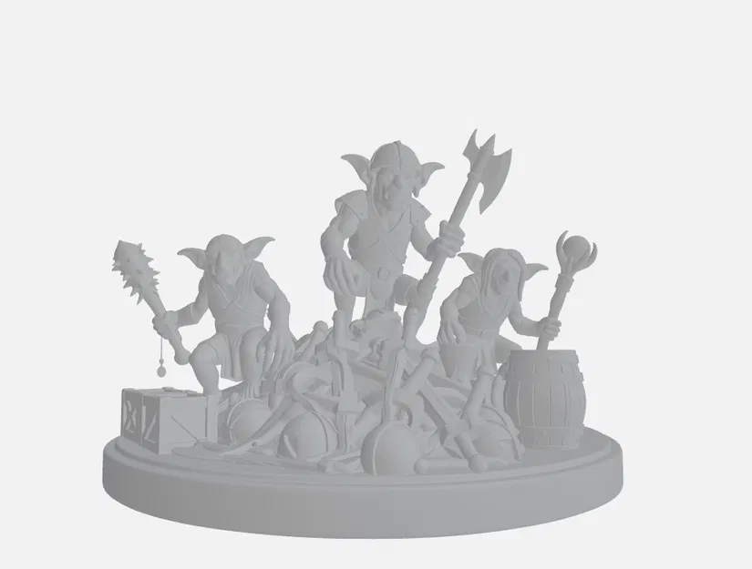 Goblin Gang DnD mini – Băng goblin trên đống kho báu (tile 2x2) - Image 1