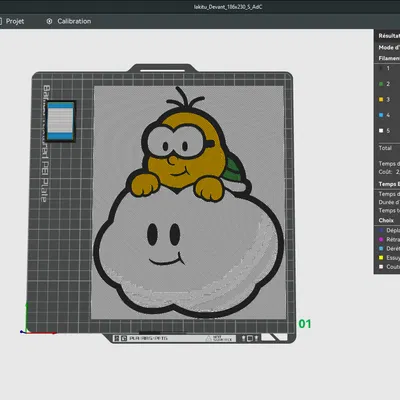 Lakitu Mario HueForge (in nhiều màu)