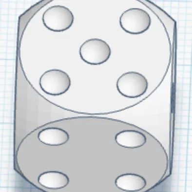 Xúc xắc 6 mặt với chấm