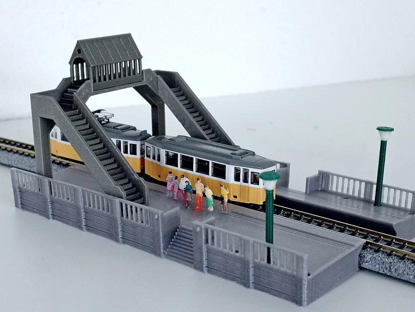 Cầu Đi Bộ Có Mái (Pedestian Roof Bridge) Tỷ Lệ H0 - Image 1