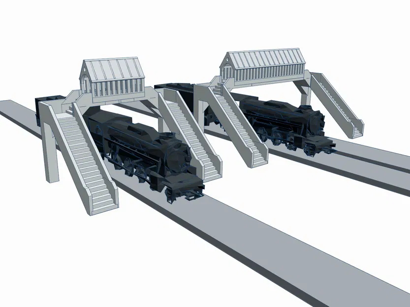 Cầu Đi Bộ Có Mái (Pedestian Roof Bridge) Tỷ Lệ H0 - Image 3