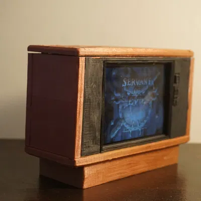 Giá đỡ điện thoại để bàn hình TV console thập niên 1980