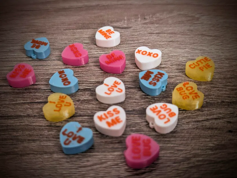 Bông tai trái tim kẹo phấn Chalk Heart Earrings - Image 2