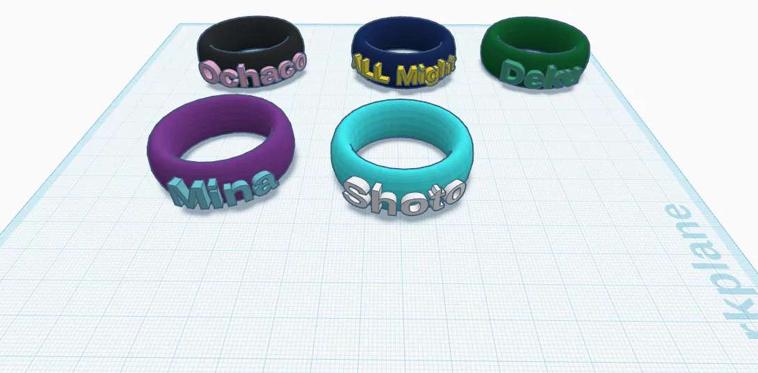 Bộ nhẫn My Hero Academia: All Might, Deku, Ochaco, Mina & Shoto - Image 1