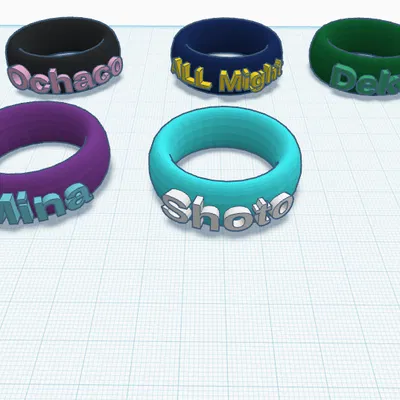 Bộ nhẫn My Hero Academia: All Might, Deku, Ochaco, Mina & Shoto