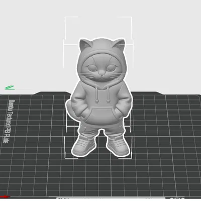 Tượng Mèo Hoodie Dễ Thương – Mèo Phong Cách Street Trang Trí