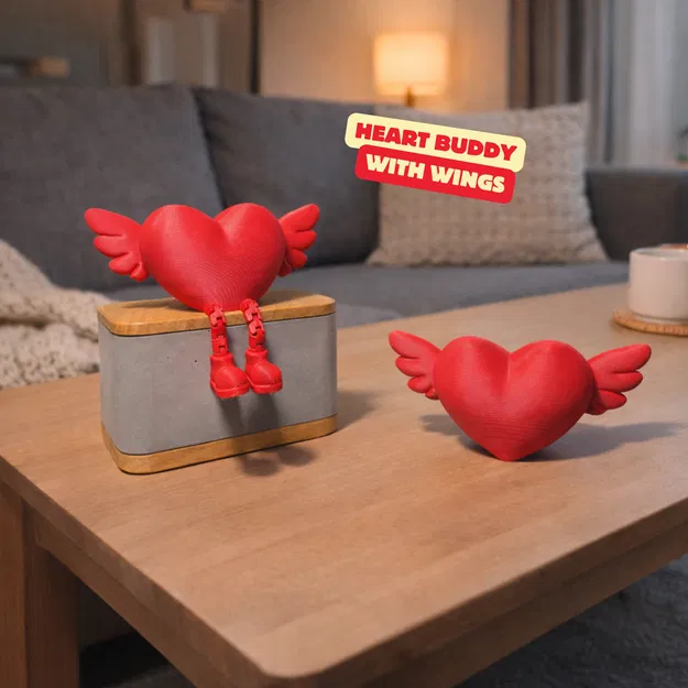 Valentines Heart Buddy Articulated – Trái Tim Có Cánh – Quà Valentine Decor Cute - Image 1