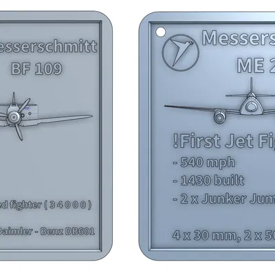 Móc khóa máy bay Messerschmitt Me262 + BF109