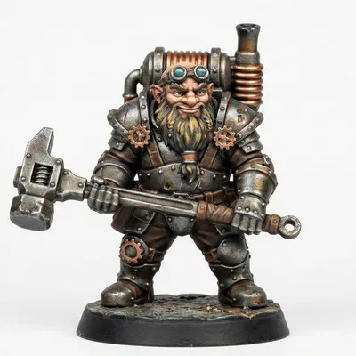 Thorum Sparkhammer – Miniature Dwarf Artificer Steampunk