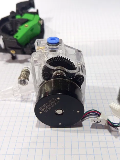 Trục Bánh Răng Helical (50T, M0.5, 17° RH) – Dual-Drive Extruder - Image 2