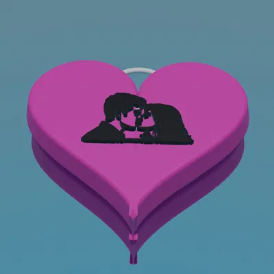 Macaron Trái Tim Cơ Khí – Móc Khóa Clicky In 3D