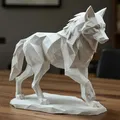 Tượng Sói Hình Học Ultra Low Poly Tối Giản - Thumbnail 1
