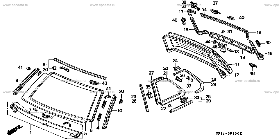 Kẹp viền kính Honda Prelude Gen 3 (BA4) (Window Moulding Clips) - Image 1