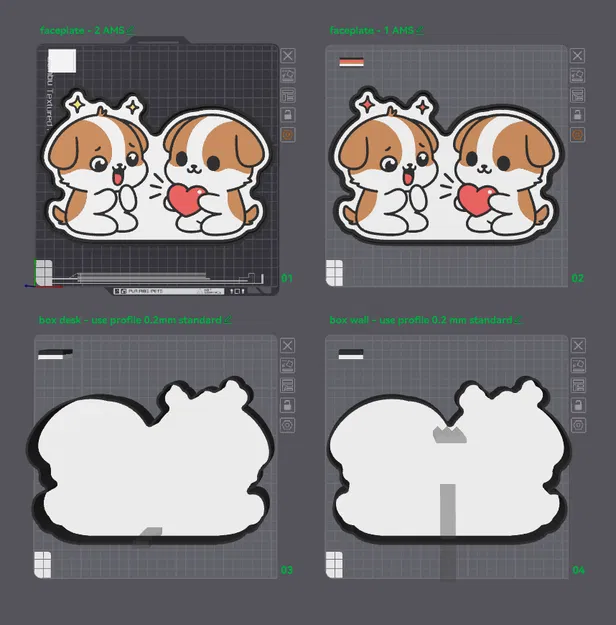 Đèn Lightbox LED Cặp Đôi Chó (Dog Couple Lightbox LED Lamp) - Image 2