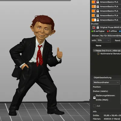 Tượng Alfred E Neuman đứng trên thẻ MAD