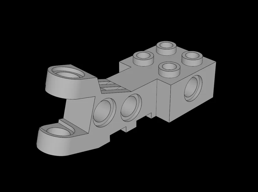 Lego Compatible (2904.dat) Technic Brick 2 x 2 with Motorcycle Steering Head - Image 1