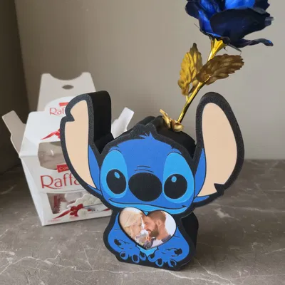 Hộp quà Valentine Stitch – Khung ảnh trái tim & chỗ cắm hoa hồng