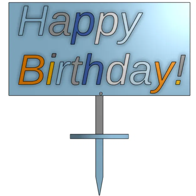 Cake topper chữ “Happy Birthday!” đơn giản (khổ nhỏ) - Image 4