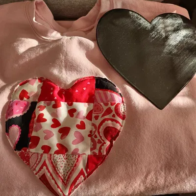 Template hoạ tiết trái tim để may vá