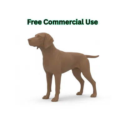 Tượng German Shorthaired Pointer (dáng đứng thể thao) – in FDM một màu