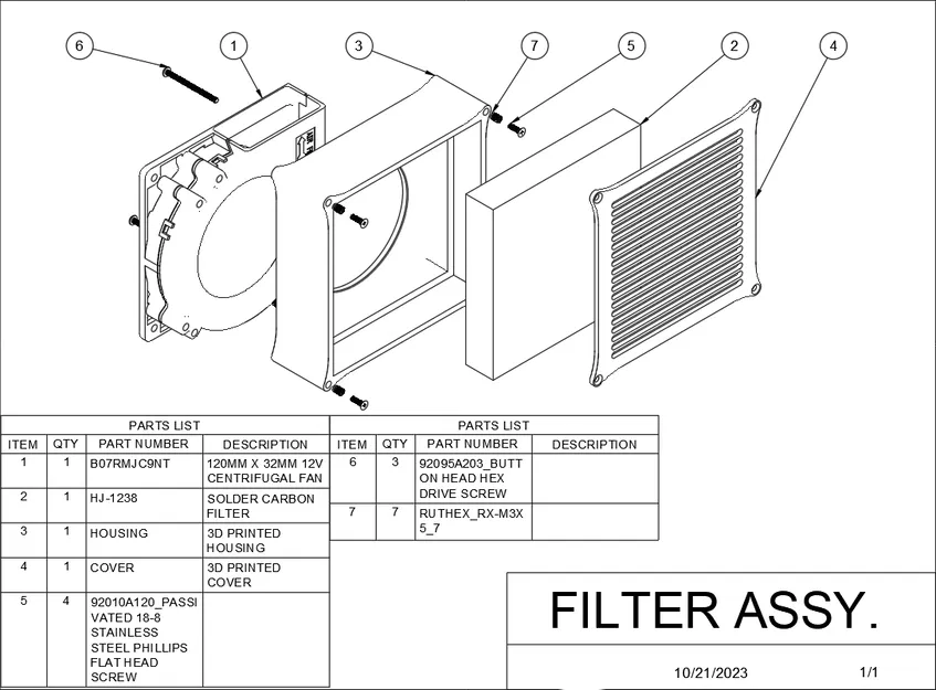 CF120B – Bộ lọc Carbon (Carbon Filter) cho khói hàn & in 3D - Image 4