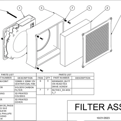 CF120B – Bộ lọc Carbon (Carbon Filter) cho khói hàn & in 3D