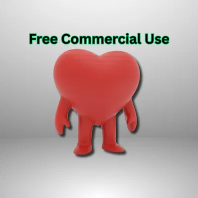 Tượng Mascot Trái Tim Tối Giản (Heart Mascot Figurine)