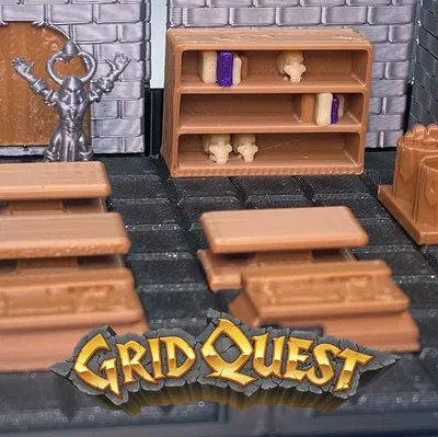 GridQuest CABINET (The Gridfinity Game) - Tủ/Locker mô-đun 3x1